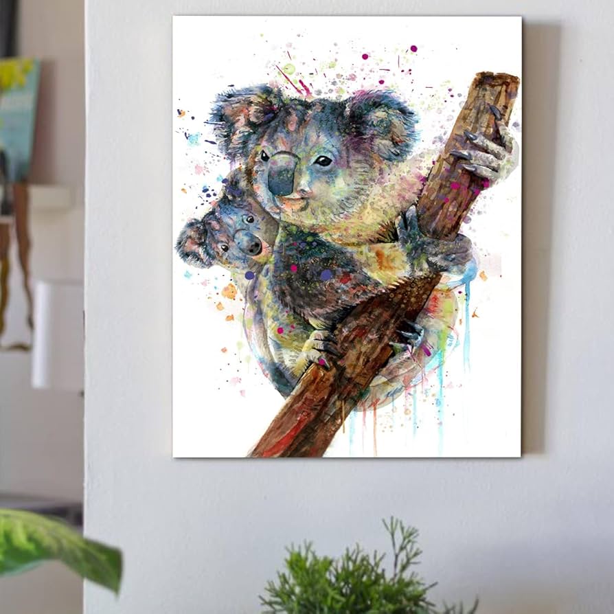 カラフルな動物アート作品 アートパネル オイルペイントアート 『キング カラフル』 63
